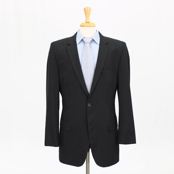 Hugo Boss 44L Gray Solid 2-Button Sport Coat Blazer Jacket B466